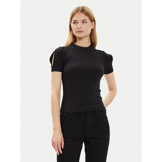 Calvin Klein T-Shirt K20K207322 Czarny Slim Fit ze sklepu MODIVO w kategorii Bluzki damskie - zdjęcie 182761205