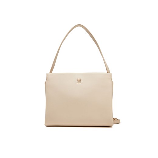 Tommy Hilfiger Torebka Th Legacy Med Satchel AW0AW17173 Écru ze sklepu MODIVO w kategorii Torby Shopper bag - zdjęcie 182761248