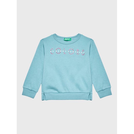 United Colors Of Benetton Bluza 35TMG105T Niebieski Regular Fit ze sklepu MODIVO w kategorii Bluzy dziewczęce - zdjęcie 182761277