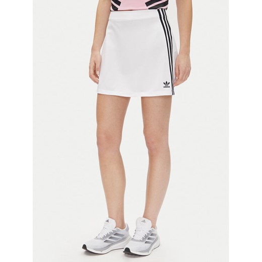 adidas Spódnica trapezowa adicolor 3-Stripes JD0284 Biały Regular Fit ze sklepu MODIVO w kategorii Spódnice - zdjęcie 182761307