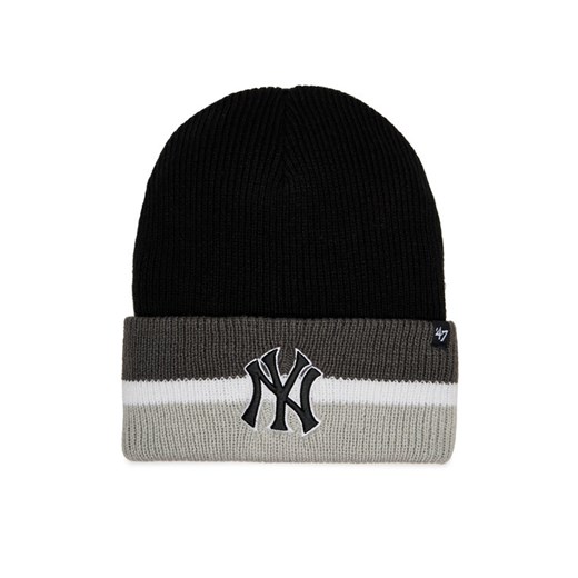 47 Brand Czapka MLB New York Yankees Split Cuff 47 B-SPLCC17ACE-BK Czarny ze sklepu MODIVO w kategorii Czapki zimowe damskie - zdjęcie 182761335