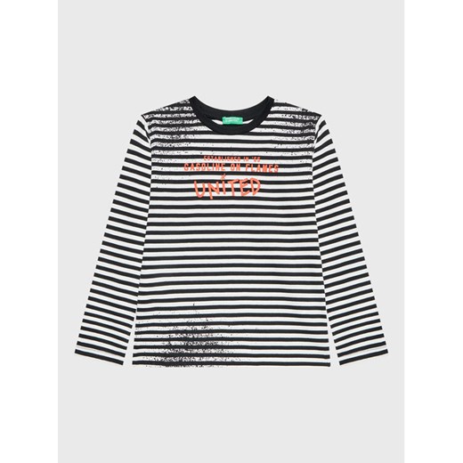 United Colors Of Benetton Bluzka 3XWWC106F Czarny Regular Fit ze sklepu MODIVO w kategorii T-shirty chłopięce - zdjęcie 182761378
