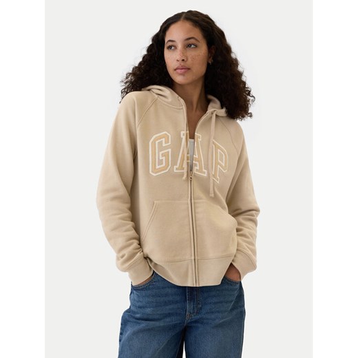 Gap Bluza 463503-51 Beżowy Regular Fit ze sklepu MODIVO w kategorii Bluzy damskie - zdjęcie 182761386