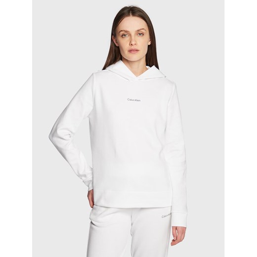 Calvin Klein Bluza Micro Logo Essential K20K205452 Biały Regular Fit ze sklepu MODIVO w kategorii Bluzy damskie - zdjęcie 182761395