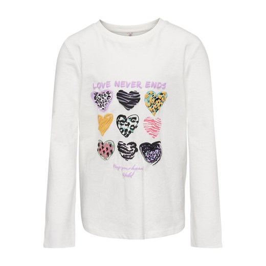 Kids ONLY Bluzka Hollie 15275495 Biały Regular Fit ze sklepu MODIVO w kategorii Bluzki dziewczęce - zdjęcie 182761475