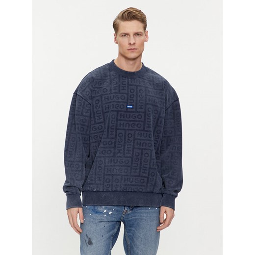 Hugo Bluza Nenry 50510545 Granatowy Relaxed Fit ze sklepu MODIVO w kategorii Bluzy męskie - zdjęcie 182761539