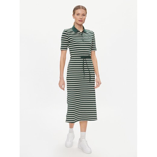 Tommy Hilfiger Sukienka codzienna Reg Breton Midi Polo Dress Ss WW0WW42030 Zielony Regular Fit ze sklepu MODIVO w kategorii Sukienki - zdjęcie 182761638