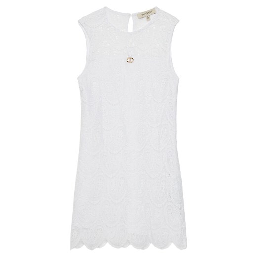 TWINSET Sukienka elegancka 251GJ2QR3 Biały Regular Fit ze sklepu MODIVO w kategorii Sukienki dziewczęce - zdjęcie 182761735