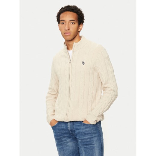 U.S. Polo Assn. Sweter MUP3791 Beżowy Regular Fit L MODIVO