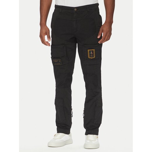 Aeronautica Militare Spodnie materiałowe 251PA1387CT1493 Czarny Regular Fit ze sklepu MODIVO w kategorii Spodnie męskie - zdjęcie 182761867