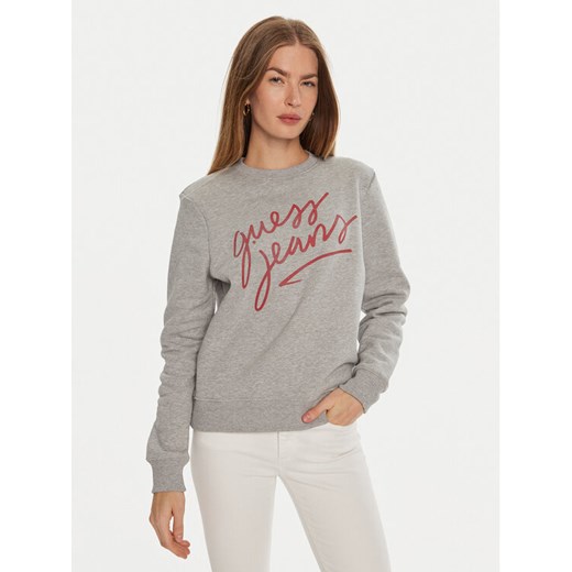 Guess Bluza W4BQ17 KC811 Szary Regular Fit ze sklepu MODIVO w kategorii Bluzy damskie - zdjęcie 182761888
