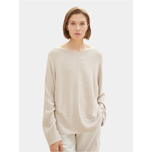 Tom Tailor Sweter 1037737 Écru Relaxed Fit ze sklepu MODIVO w kategorii Swetry damskie - zdjęcie 182761895