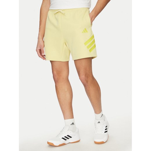 adidas Szorty sportowe Future Icons 3-Stripes JD4883 Żółty Regular Fit ze sklepu MODIVO w kategorii Spodenki męskie - zdjęcie 182761925