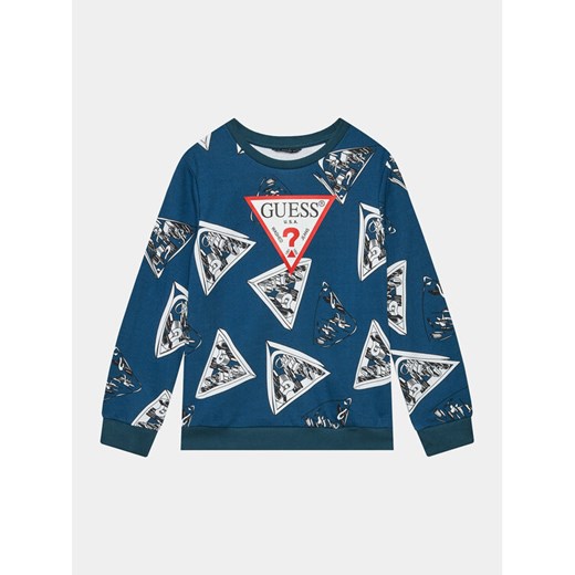 Guess Bluza N3BQ00 KAD73 Niebieski Regular Fit ze sklepu MODIVO w kategorii Bluzy chłopięce - zdjęcie 182762028