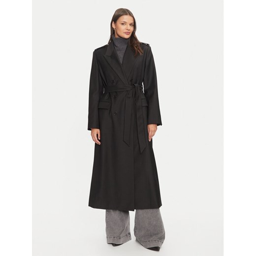 IVY OAK Płaszcz wełniany Colette IO111134 Czarny Oversize ze sklepu MODIVO w kategorii Płaszcze damskie - zdjęcie 182762195