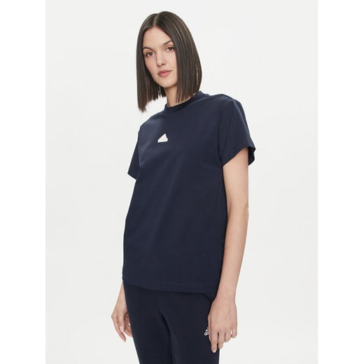 adidas T-Shirt Embroidered IS4289 Granatowy Regular Fit ze sklepu MODIVO w kategorii Bluzki damskie - zdjęcie 182762205
