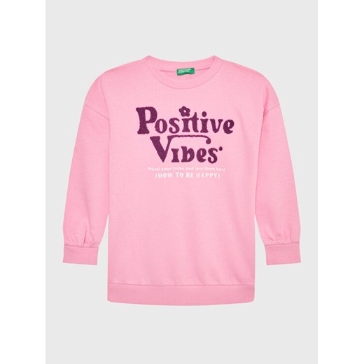 United Colors Of Benetton Bluza 3J68C10AX Różowy Oversize ze sklepu MODIVO w kategorii Bluzy dziewczęce - zdjęcie 182762495