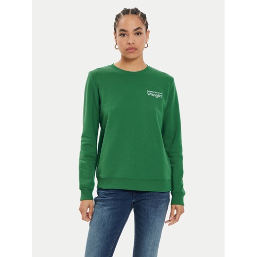 Wrangler Bluza 112356509 Zielony Regular Fit ze sklepu MODIVO w kategorii Bluzy damskie - zdjęcie 182762577