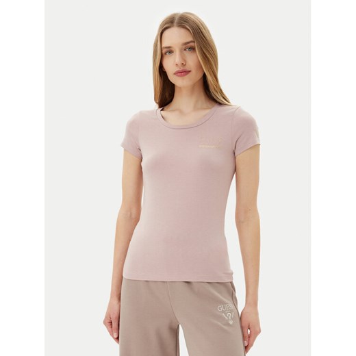 EA7 Emporio Armani T-Shirt 8NTT65 TJDQZ U4079 Różowy Regular Fit ze sklepu MODIVO w kategorii Bluzki damskie - zdjęcie 182762695
