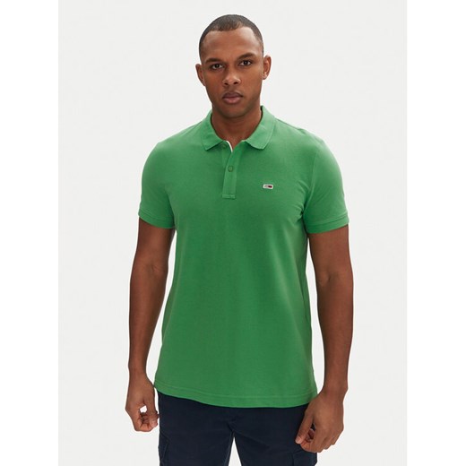Tommy Jeans Polo DM0DM20676 Zielony Slim Fit ze sklepu MODIVO w kategorii T-shirty męskie - zdjęcie 182762737