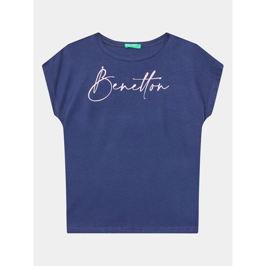 United Colors Of Benetton T-Shirt 3I1XC10C0 Granatowy Regular Fit ze sklepu MODIVO w kategorii Bluzki dziewczęce - zdjęcie 182762859