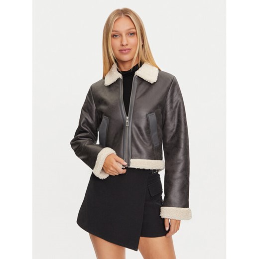 ONLY Kurtka z imitacji skóry Betty 15322046 Szary Regular Fit ze sklepu MODIVO w kategorii Kurtki damskie - zdjęcie 182762876