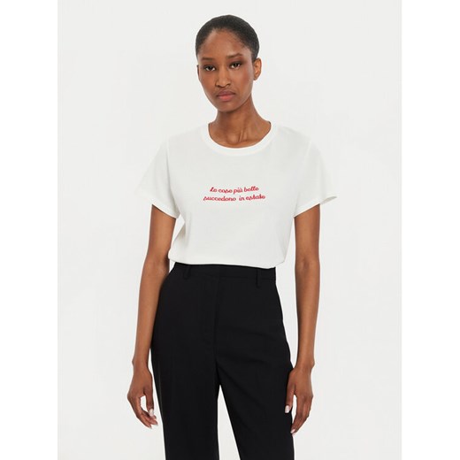 ViCOLO T-Shirt RB0897 Écru Regular Fit ze sklepu MODIVO w kategorii Bluzki damskie - zdjęcie 182762975