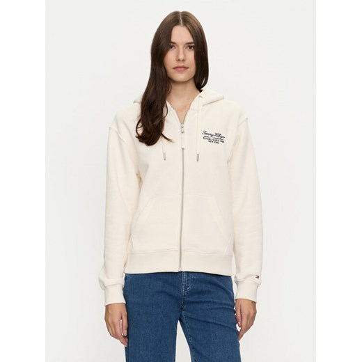 Tommy Hilfiger Bluza WW0WW43572 Écru Regular Fit ze sklepu MODIVO w kategorii Bluzy damskie - zdjęcie 182763027