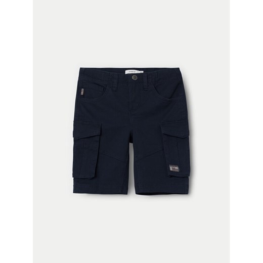 NAME IT Szorty materiałowe 13198124 Granatowy Regular Fit ze sklepu MODIVO w kategorii Spodenki chłopięce - zdjęcie 182763068
