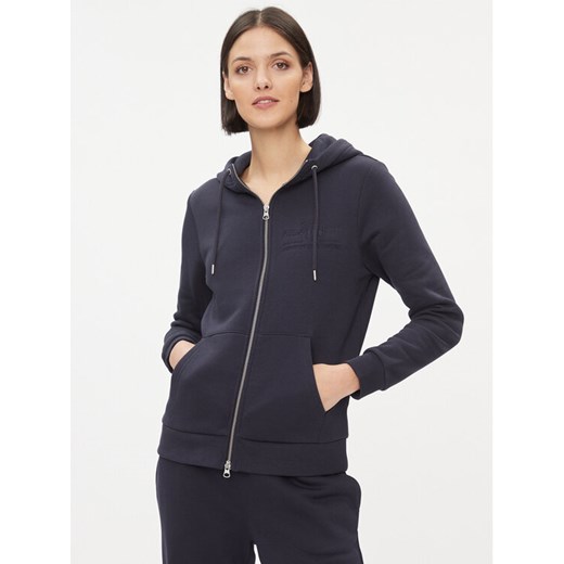 Gant Bluza Reg Tonal Shield Zip Hoodie 4200671 Granatowy Regular Fit ze sklepu MODIVO w kategorii Bluzy damskie - zdjęcie 182763155