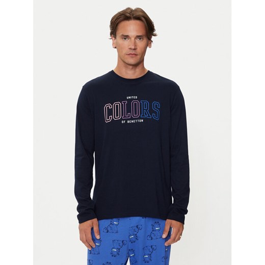 United Colors Of Benetton Longsleeve 3I1XU109C Granatowy Regular Fit ze sklepu MODIVO w kategorii T-shirty męskie - zdjęcie 182763207