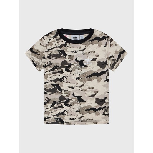 adidas T-Shirt Allover HK0276 Beżowy Regular Fit ze sklepu MODIVO w kategorii T-shirty chłopięce - zdjęcie 182763278