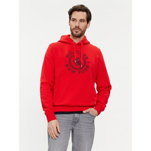 Tommy Hilfiger Bluza Big Icon MW0MW33650 Czerwony Regular Fit ze sklepu MODIVO w kategorii Bluzy męskie - zdjęcie 182763299