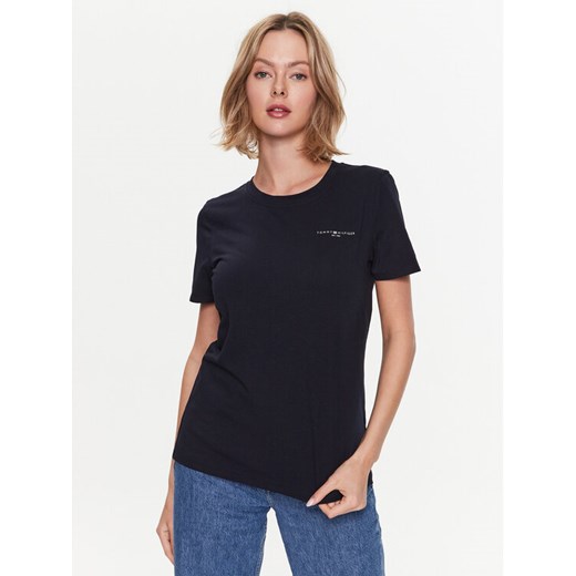 Tommy Hilfiger T-Shirt 1985 WW0WW37877 Granatowy Regular Fit ze sklepu MODIVO w kategorii Bluzki damskie - zdjęcie 182763305