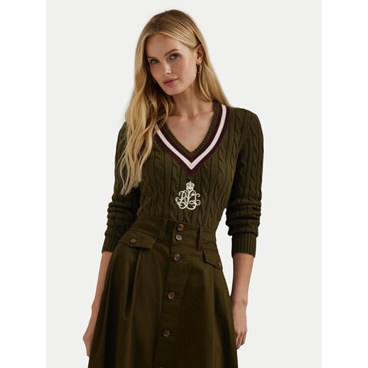 LAUREN RALPH LAUREN Sweter 200951624001 Zielony Regular Fit ze sklepu MODIVO w kategorii Swetry damskie - zdjęcie 182763357