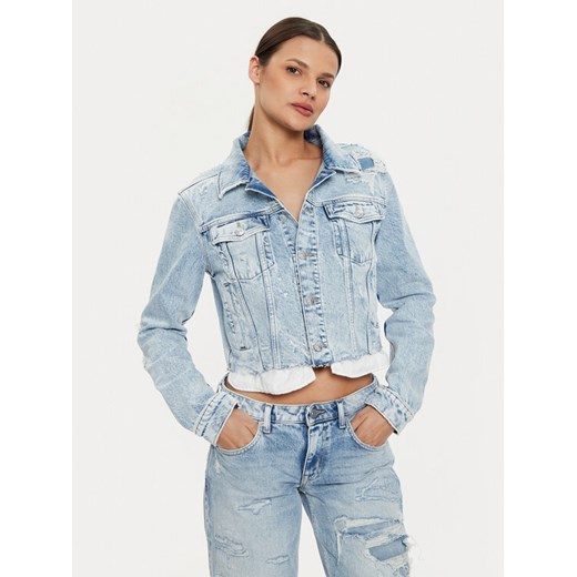 Tommy Jeans Kurtka jeansowa Izzie DW0DW18555 Niebieski Slim Fit ze sklepu MODIVO w kategorii Kurtki damskie - zdjęcie 182763498