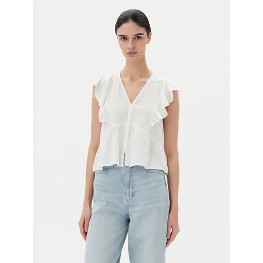 ONLY Bluzka Rian 15349090 Biały Regular Fit ze sklepu MODIVO w kategorii Bluzki damskie - zdjęcie 182763739