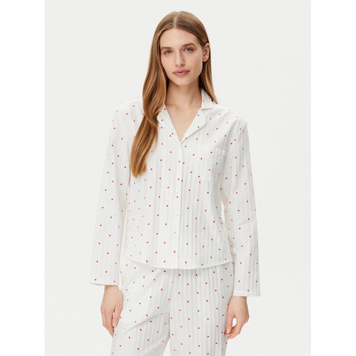 Hunkemöller Koszulka piżamowa Jacquard Hearts 301436 Biały Relaxed Fit ze sklepu MODIVO w kategorii Piżamy damskie - zdjęcie 182763765