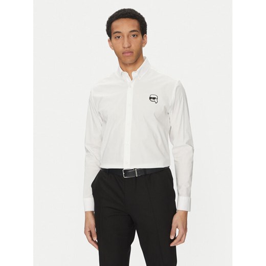 KARL LAGERFELD Koszula 605911 552671 Biały Slim Fit ze sklepu MODIVO w kategorii Koszule męskie - zdjęcie 182763808