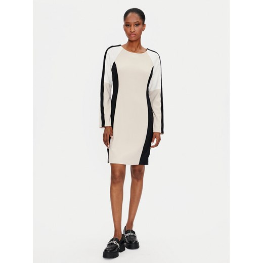 DKNY Sukienka codzienna DD4E1B89 Beżowy Regular Fit ze sklepu MODIVO w kategorii Sukienki - zdjęcie 182763848