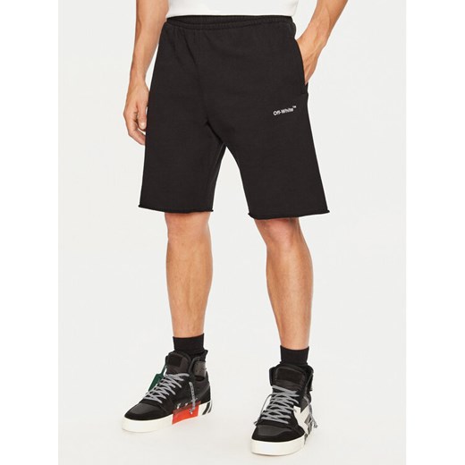 Off-White Szorty sportowe OMCI006S22FLE0151001 Czarny Regular Fit ze sklepu MODIVO w kategorii Spodenki męskie - zdjęcie 182763917