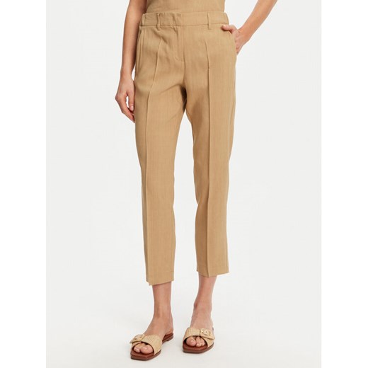 Marella Spodnie materiałowe Arles 2513131065 Beżowy Slim Fit ze sklepu MODIVO w kategorii Spodnie damskie - zdjęcie 182763995
