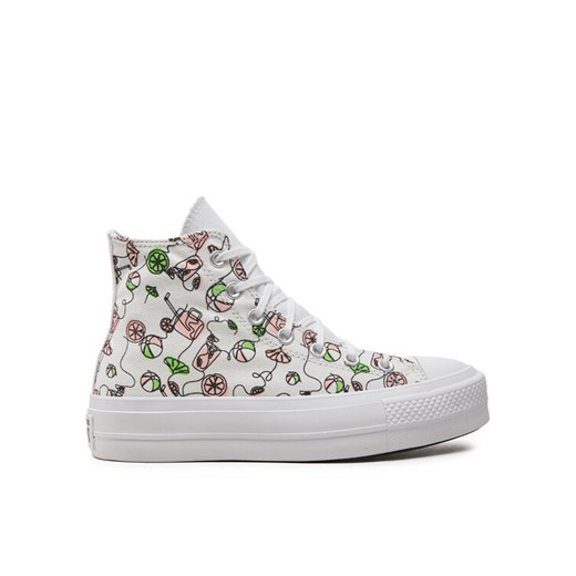 Converse Trampki Chuck Taylor All Star Lift Platform Pink Lemonade A07561C Biały ze sklepu MODIVO w kategorii Trampki damskie - zdjęcie 182763997