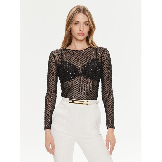 Elisabetta Franchi Body BO-014-42E2-6001 Czarny Slim Fit ze sklepu MODIVO w kategorii Bluzki damskie - zdjęcie 182764075