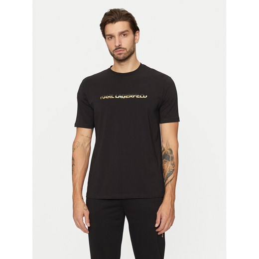 KARL LAGERFELD T-Shirt 755462 551235 Czarny Regular Fit ze sklepu MODIVO w kategorii T-shirty męskie - zdjęcie 182764279