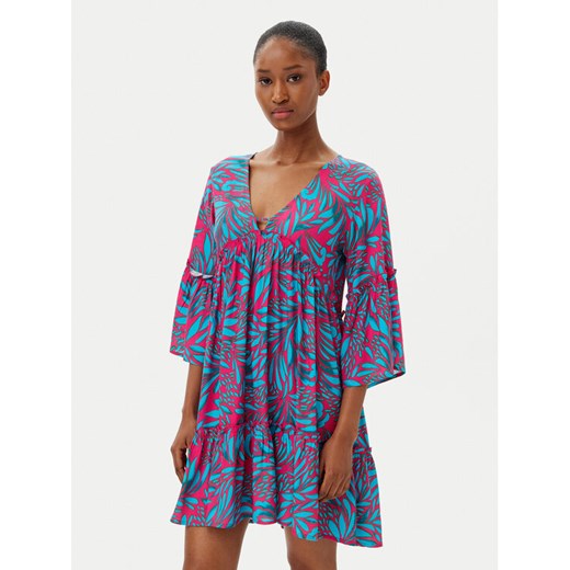Selmark Sukienka letnia BL798 Turkusowy Relaxed Fit Selmark XL MODIVO