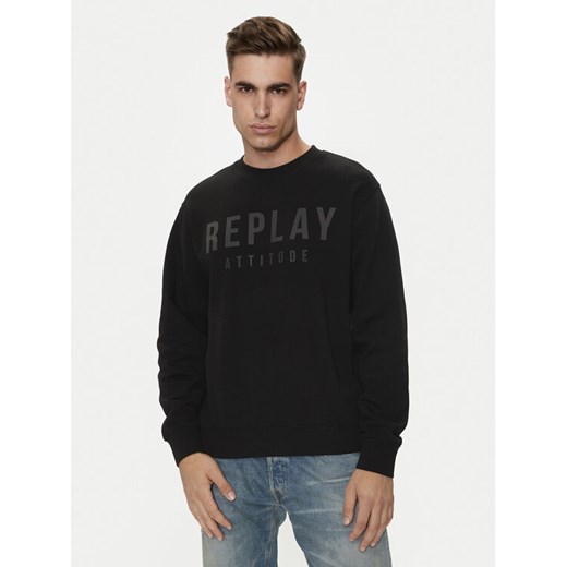 Replay Bluza M6975 .000.21842 Czarny Regular Fit ze sklepu MODIVO w kategorii Bluzy męskie - zdjęcie 182764456