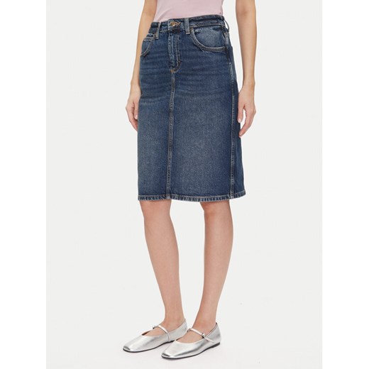 Lee Spódnica jeansowa 112355270 Granatowy Regular Fit ze sklepu MODIVO w kategorii Spódnice - zdjęcie 182764607