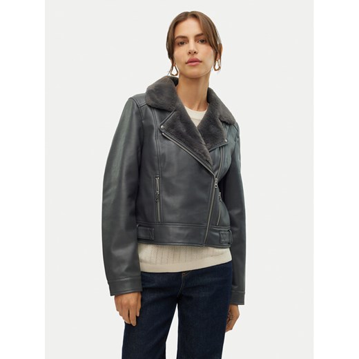 Vero Moda Kurtka z imitacji skóry Hailey 10250405 Szary Regular Fit ze sklepu MODIVO w kategorii Kurtki damskie - zdjęcie 182764629