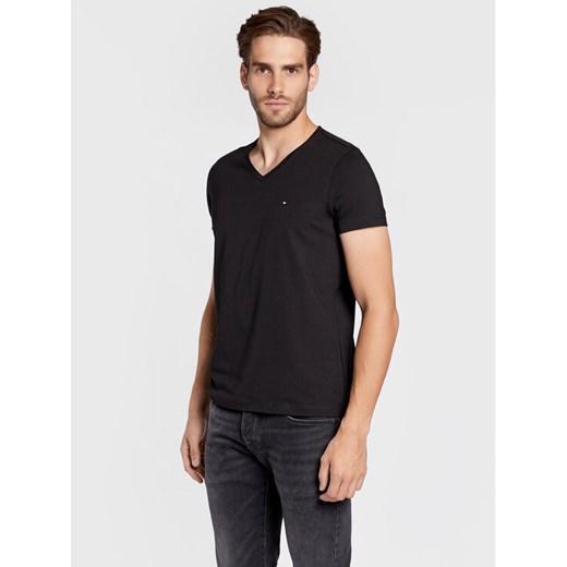 Tommy Hilfiger T-Shirt Core Stretch MW0MW27540 Czarny Slim Fit ze sklepu MODIVO w kategorii T-shirty męskie - zdjęcie 182764887